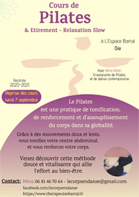 Cours de Pilates à Barral de Die en 2020